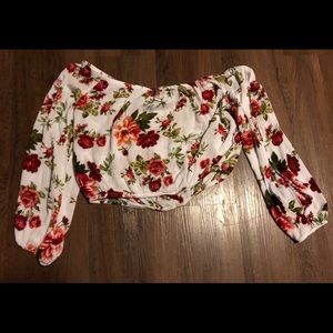 Large Crop Top Floral blouse